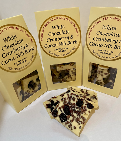 White Chocolate Cranberry & Cacao Nib Bark