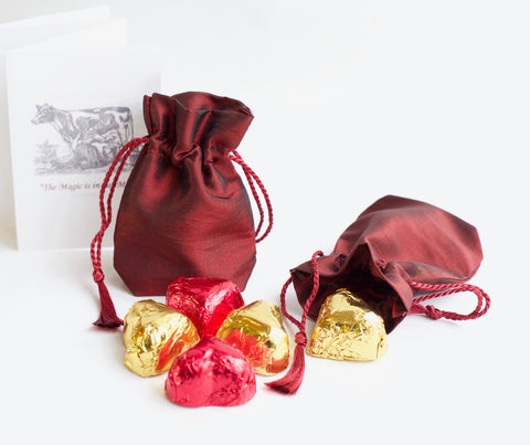 Chocolate Heart Silk Sachets